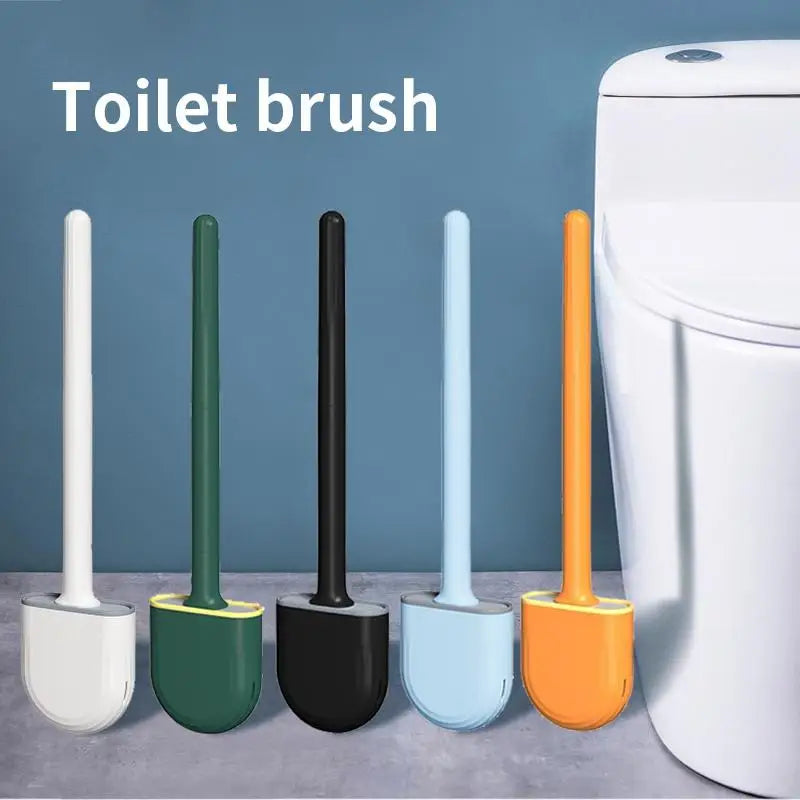 Cepillo de Baño Colgante con Soporte – Cerdas Suaves de Silicona y Mango Largo Antideslizante