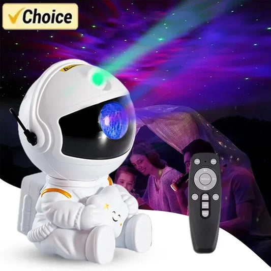 Lámpara Proyector Astronauta Galaxia – Luz Nocturna LED con Nebulosa y Estrellas para Dormitorio o Regalo Infantil