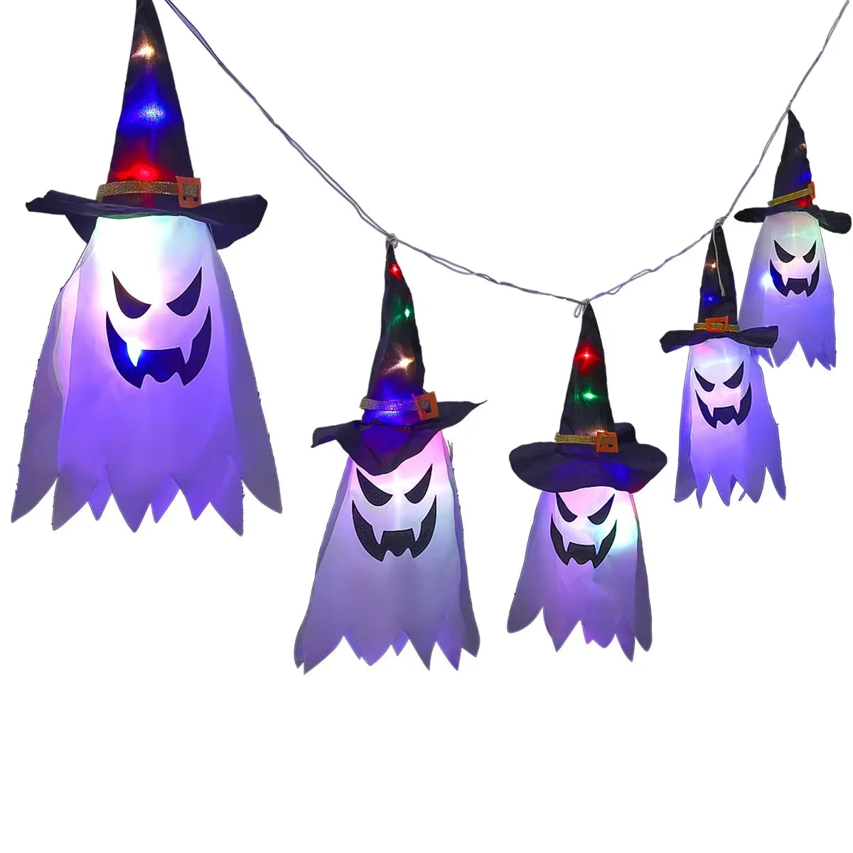 🎃 Lámpara Colgante LED de Sombrero de Bruja – Decoración de Halloween