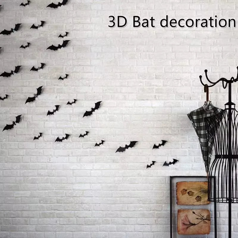 Stickers Murciélagos 3D Halloween | Decoración de Pared y Ventanas para Fiestas y Hogar