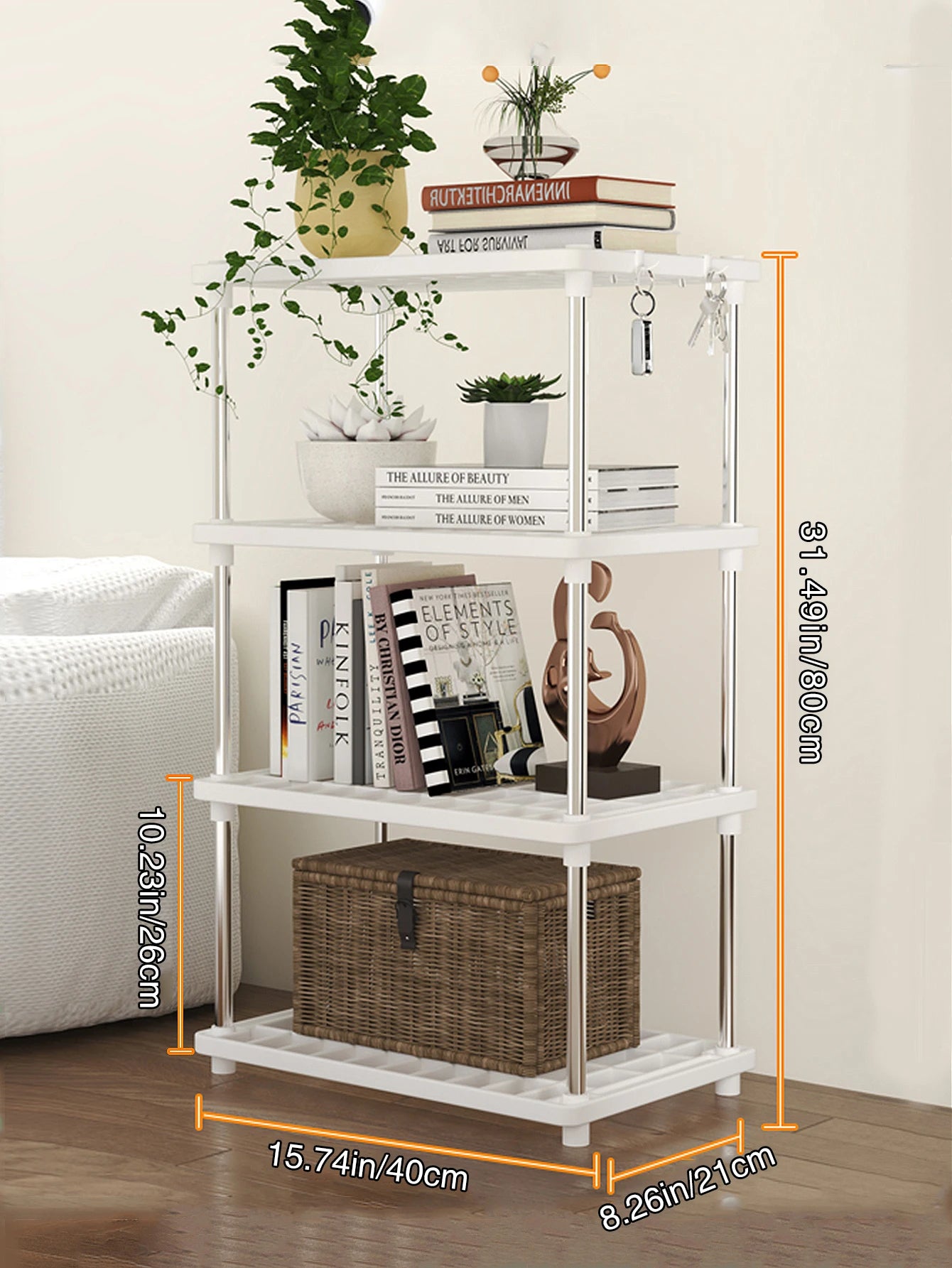 Estante Multifuncional de 4 Niveles – Organizador de Piso para Baño, Cocina y Sala