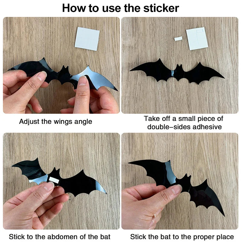 Stickers Murciélagos 3D Halloween | Decoración de Pared y Ventanas para Fiestas y Hogar