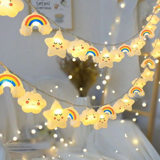 🌈✨ Luces LED Decorativas Arcoíris, Estrella y Nube – 1 Pack