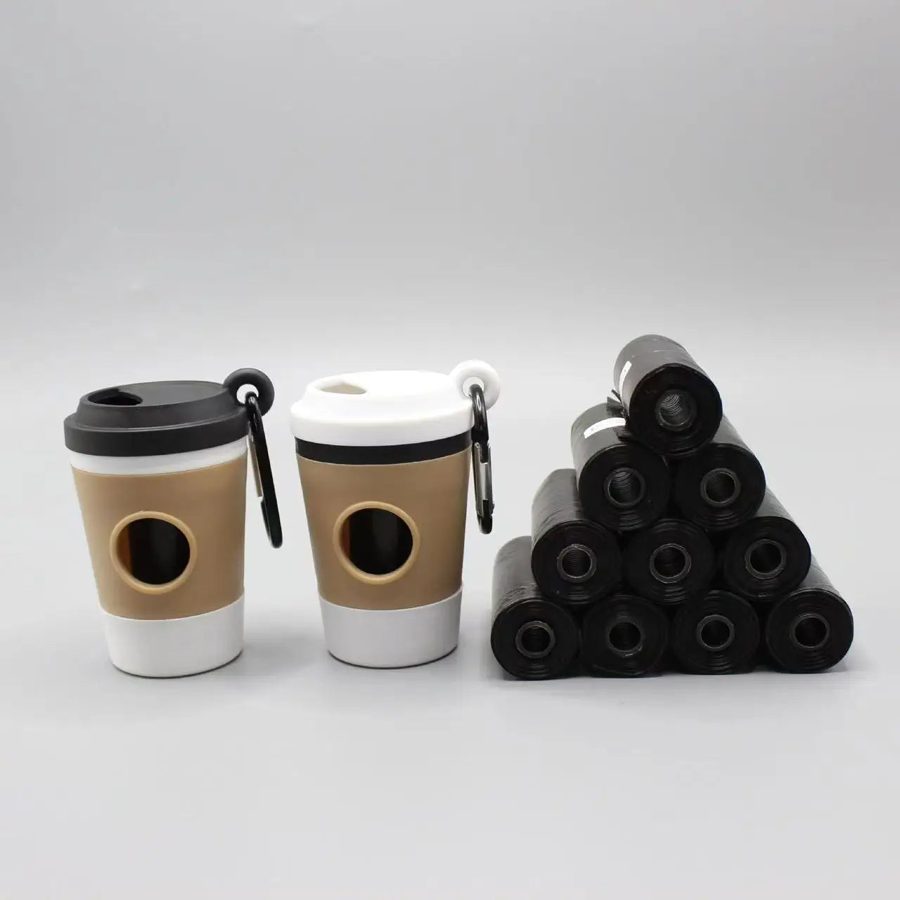 Dispensador Portátil de Bolsas para Popó – Diseño Vaso de Café para Mascotas