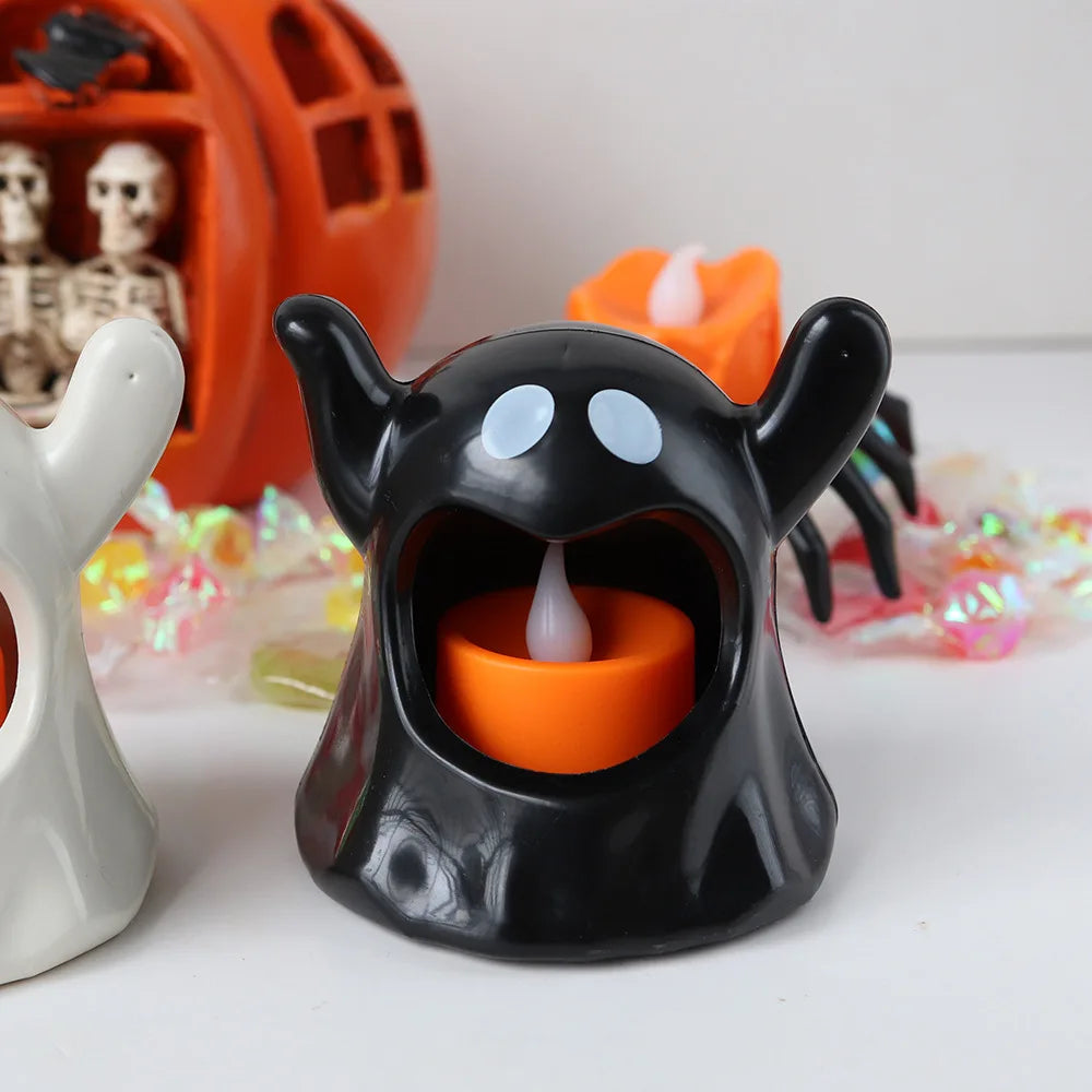 👻 LED Vela Electrónica – Fantasma Kawaii de Halloween