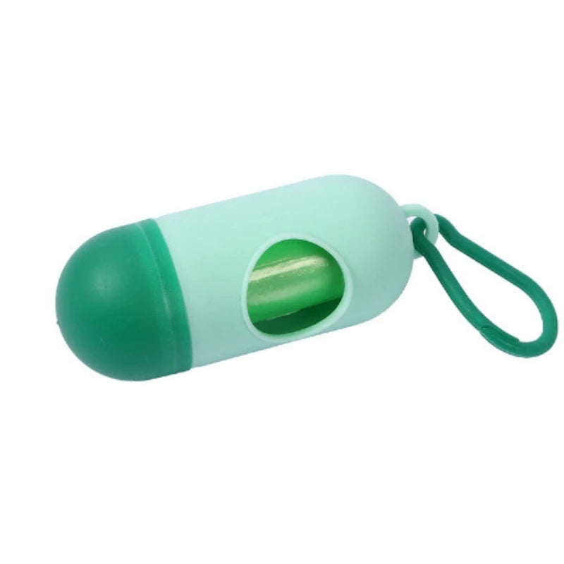 Dispensador Portátil de Bolsas para Popó – Diseño Tipo Cápsula con Gancho para Perros y Gatos