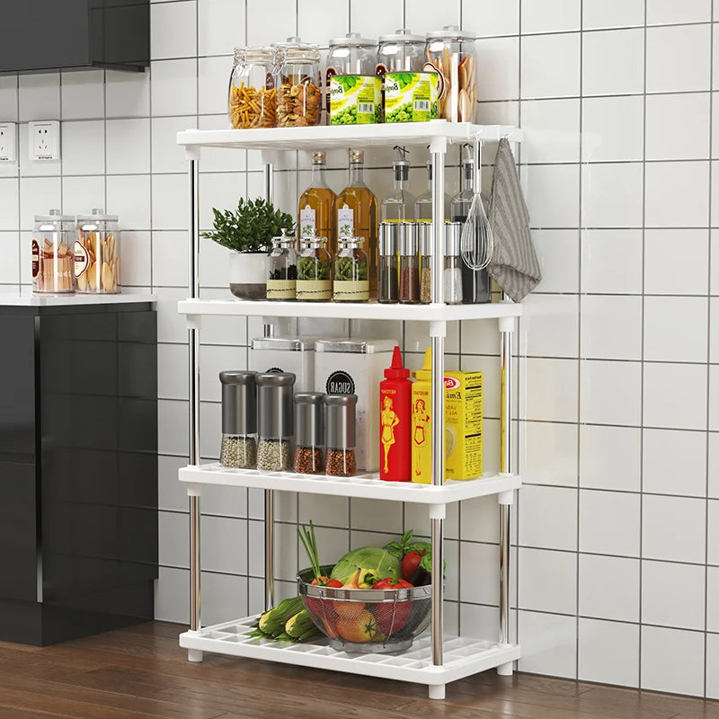 Estante Multifuncional de 4 Niveles – Organizador de Piso para Baño, Cocina y Sala