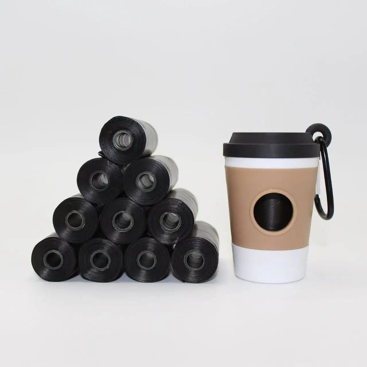 Dispensador Portátil de Bolsas para Popó – Diseño Vaso de Café para Mascotas