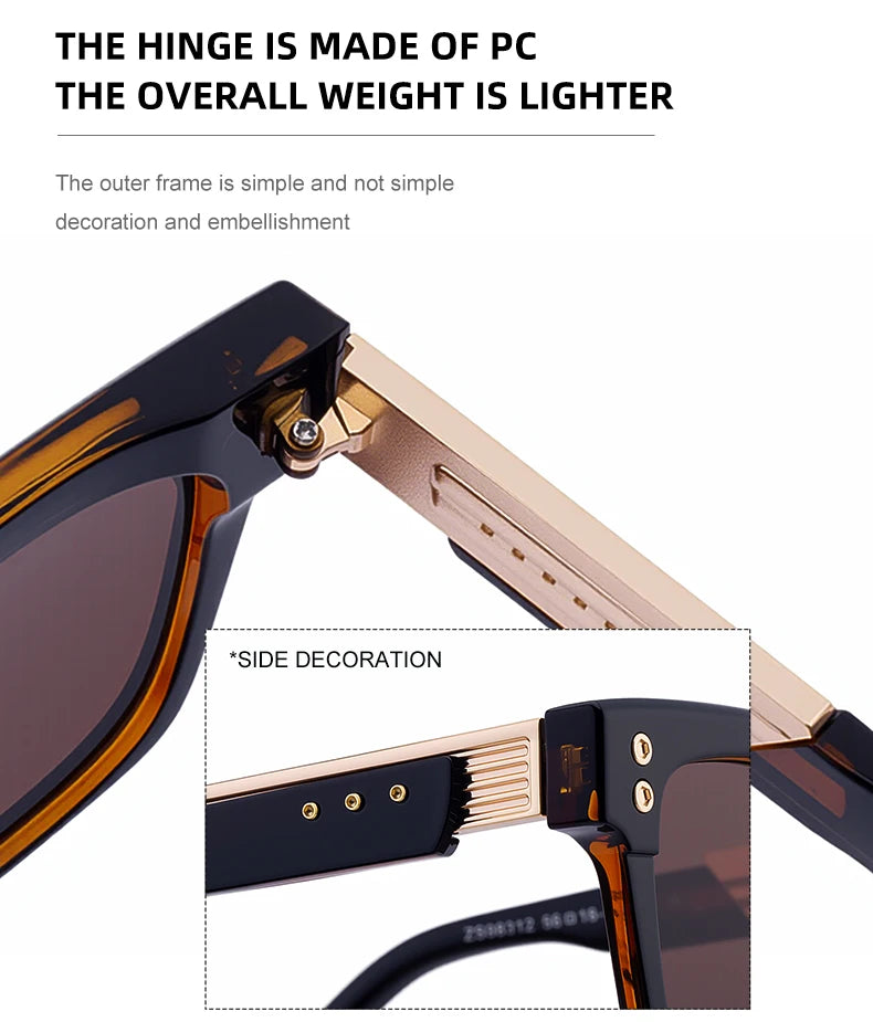 Gafas Polarizadas Clásicas Cuadradas Punk 2025 – UV400 Lentes Vintage Steampunk para Hombre