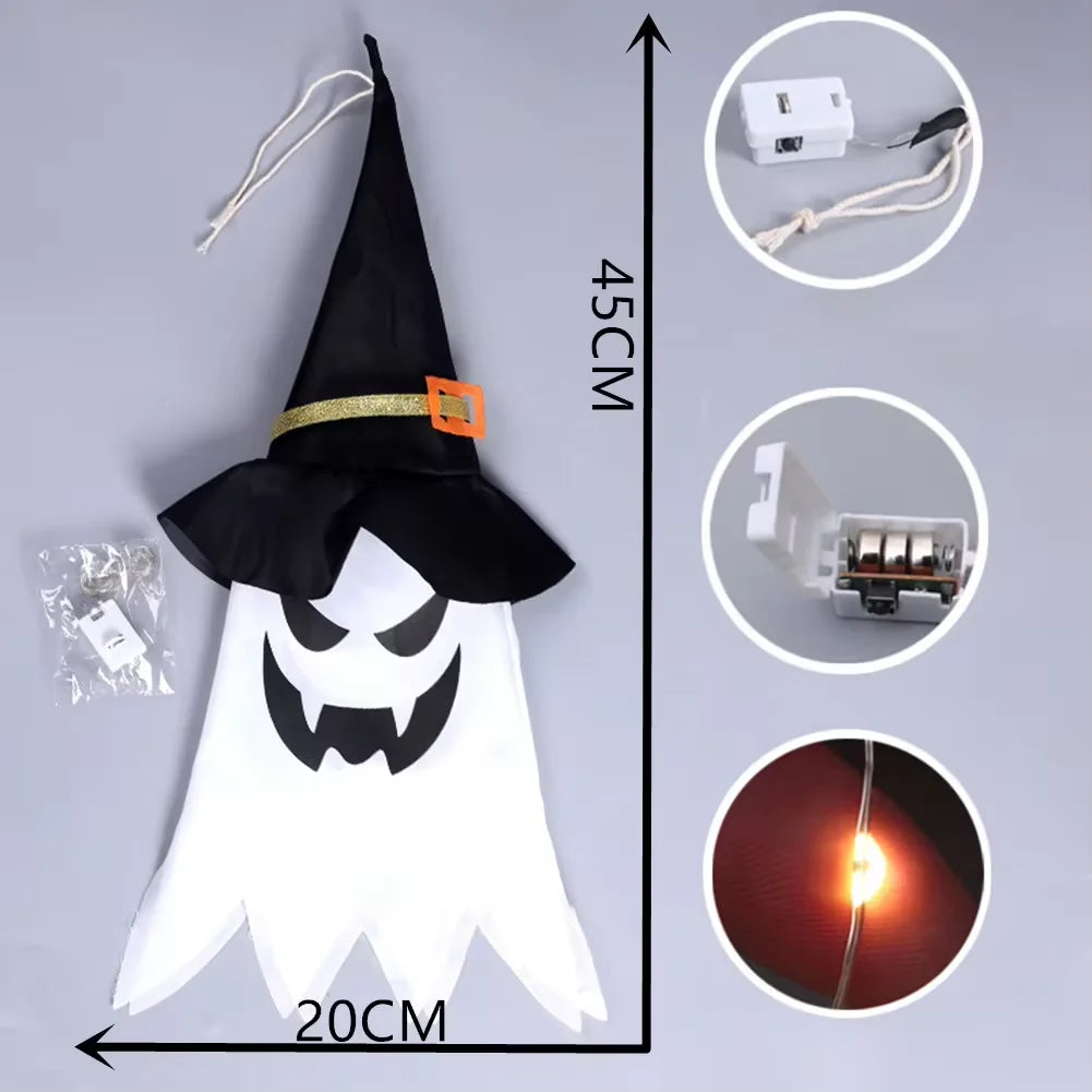 🎃 Lámpara Colgante LED de Sombrero de Bruja – Decoración de Halloween