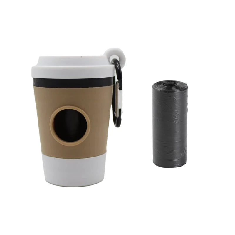 Dispensador Portátil de Bolsas para Popó – Diseño Vaso de Café para Mascotas