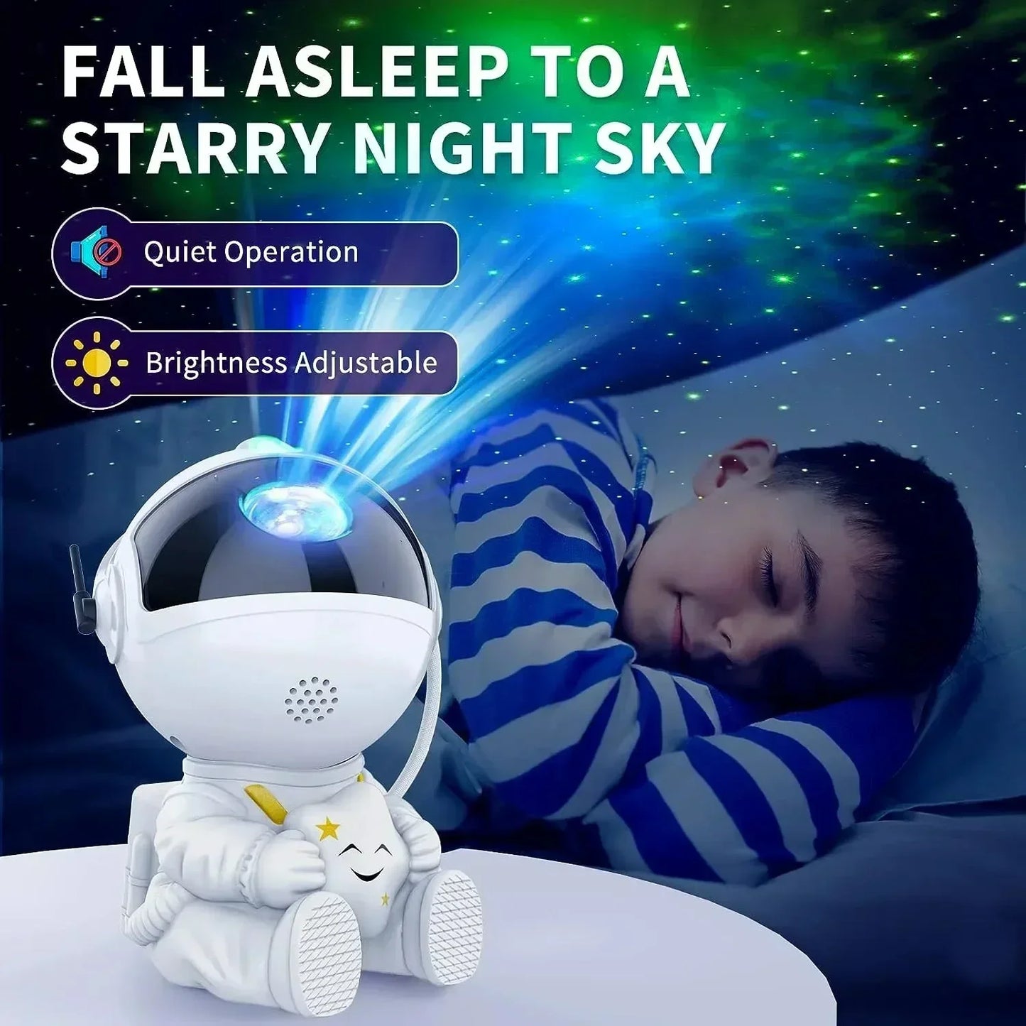 Lámpara Proyector Astronauta Galaxia – Luz Nocturna LED con Nebulosa y Estrellas para Dormitorio o Regalo Infantil