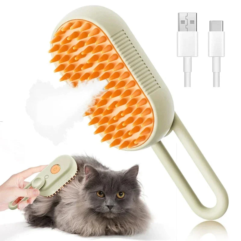 Peine con Spray de Vapor para Mascotas – Removedor de Pelo y Humidificador para Gatos y Perros