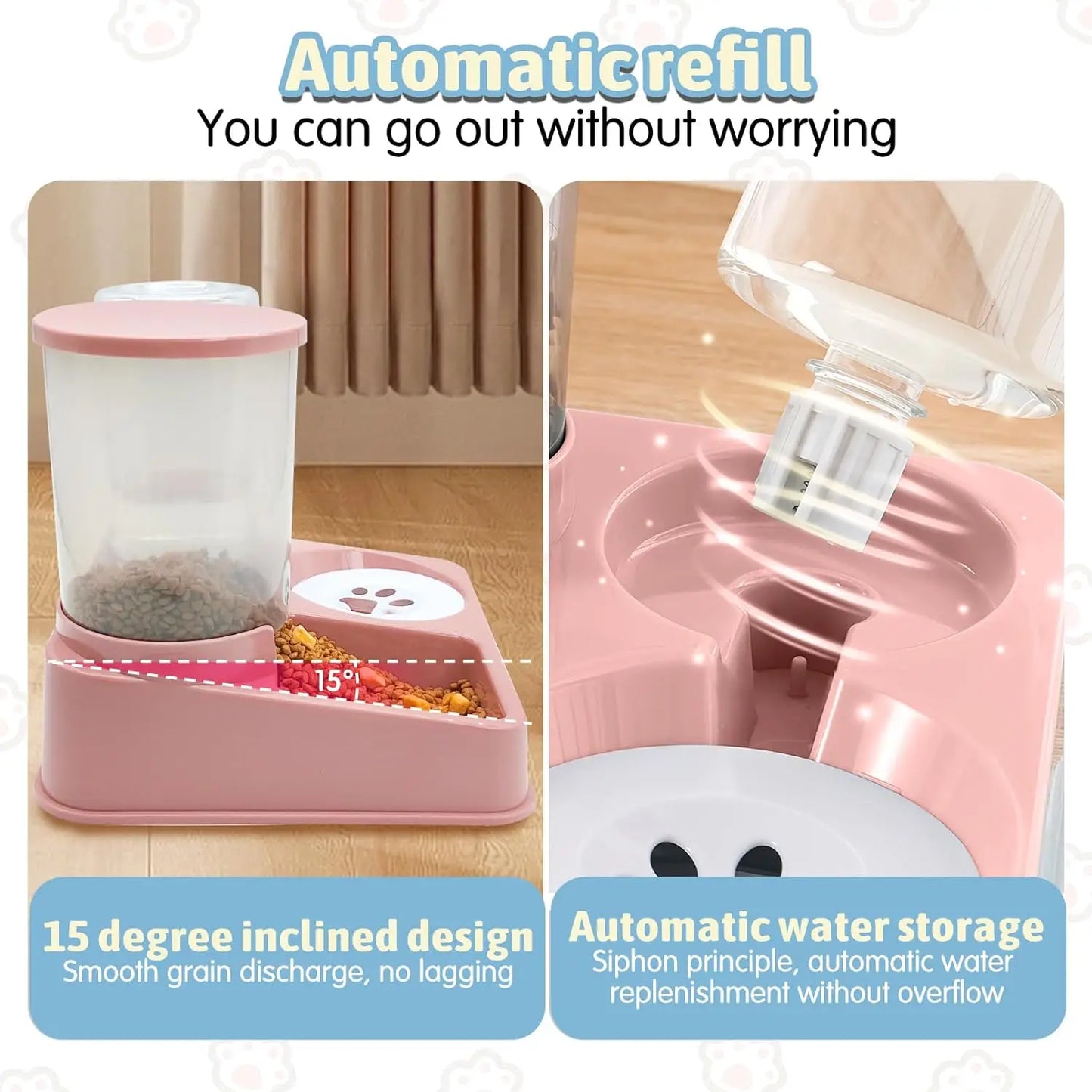 🐾 Comedero y Bebedero Automático para Gatos y Perros – 2 en 1