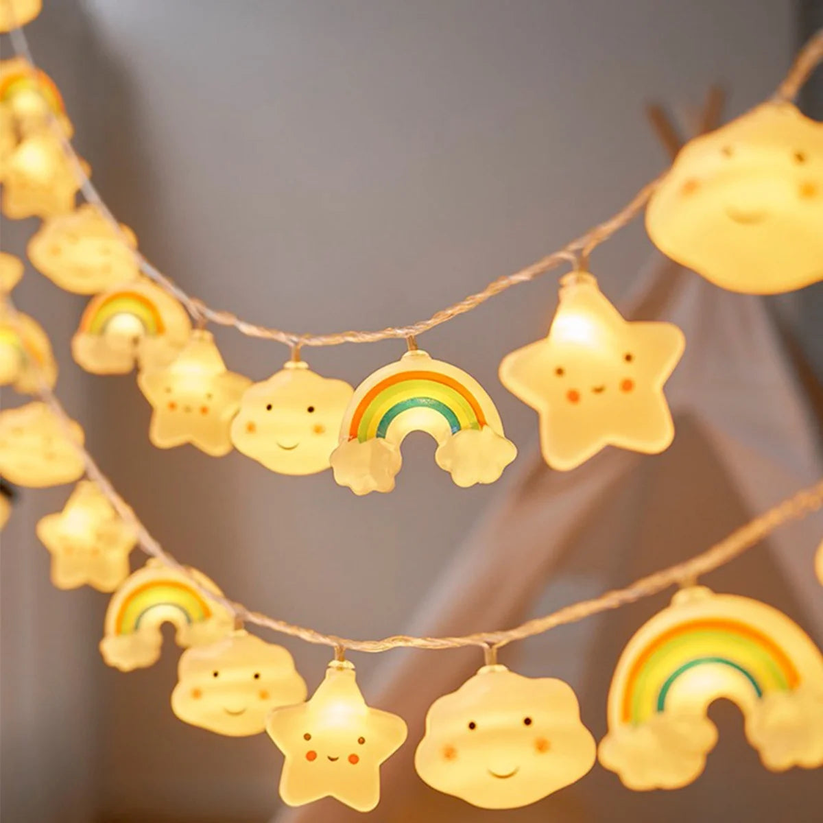 🌈✨ Luces LED Decorativas Arcoíris, Estrella y Nube – 1 Pack