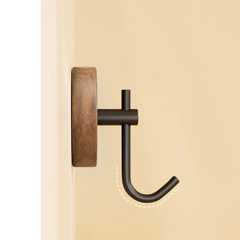 Gancho de Madera Autoadhesivo – Moderno, Minimalista, Ideal para Ropa, Toallas, Bolsas y Llaves
