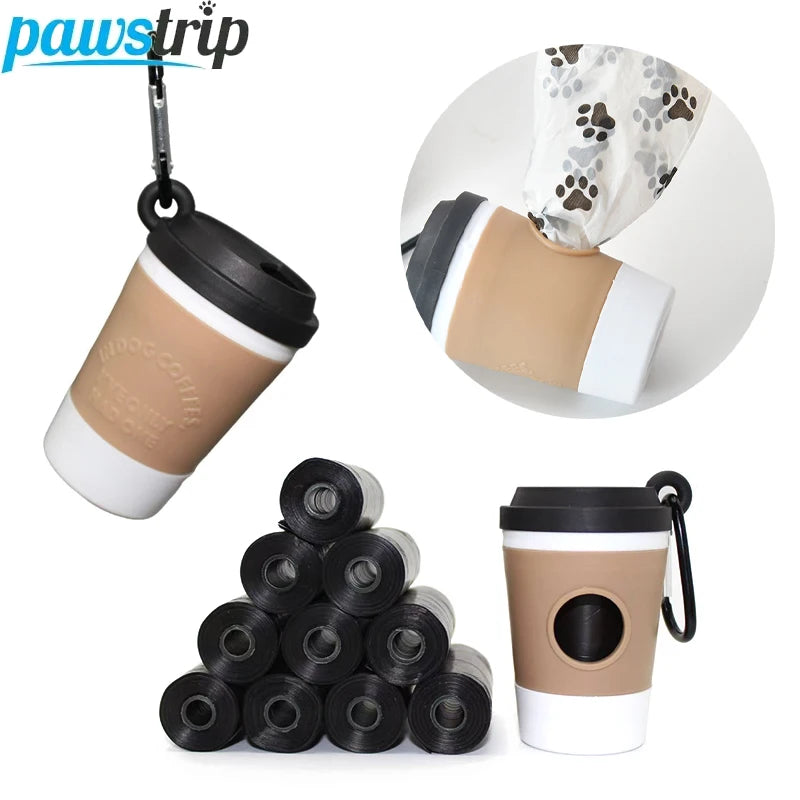 Dispensador Portátil de Bolsas para Popó – Diseño Vaso de Café para Mascotas