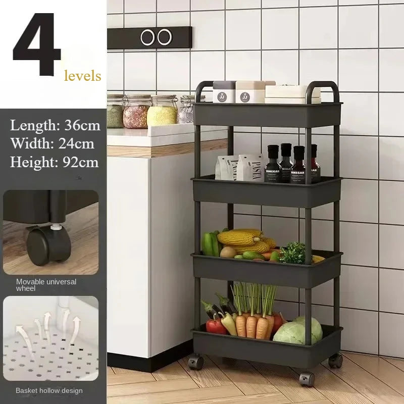 Carrito de Almacenamiento Multiusos 5 Niveles con Ruedas – Organizador para Cocina, Baño y Hogar