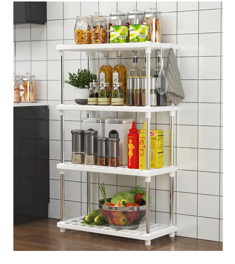 Estante Multifuncional de 4 Niveles – Organizador de Piso para Baño, Cocina y Sala