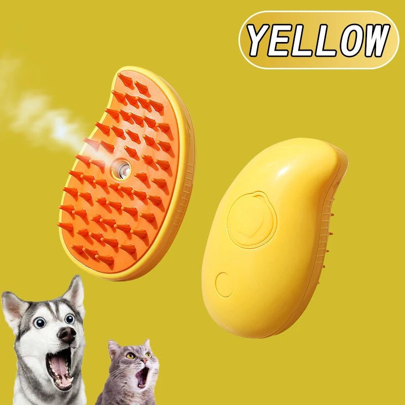 Cepillo Eléctrico 3 en 1 con Vapor para Gatos – Remueve Pelo, Masajea y Limpia sin Baño