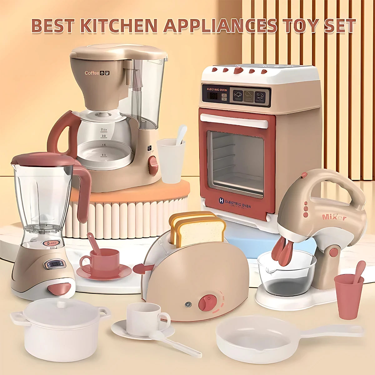 Set de Cocina para Niños – Juguete de Simulación con Electrodomésticos en Miniatura, Juego Interactivo para Niñas y Niños
