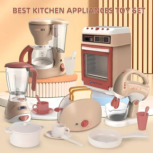 Set de Cocina para Niños – Juguete de Simulación con Electrodomésticos en Miniatura, Juego Interactivo para Niñas y Niños