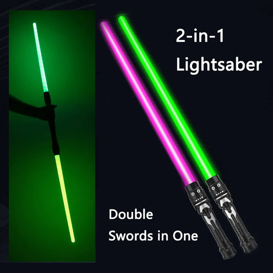 Sable Láser LED Doble – Espada Roja y Azul para Cosplay, Fiesta y Niños – Juguete Interactivo Flashing