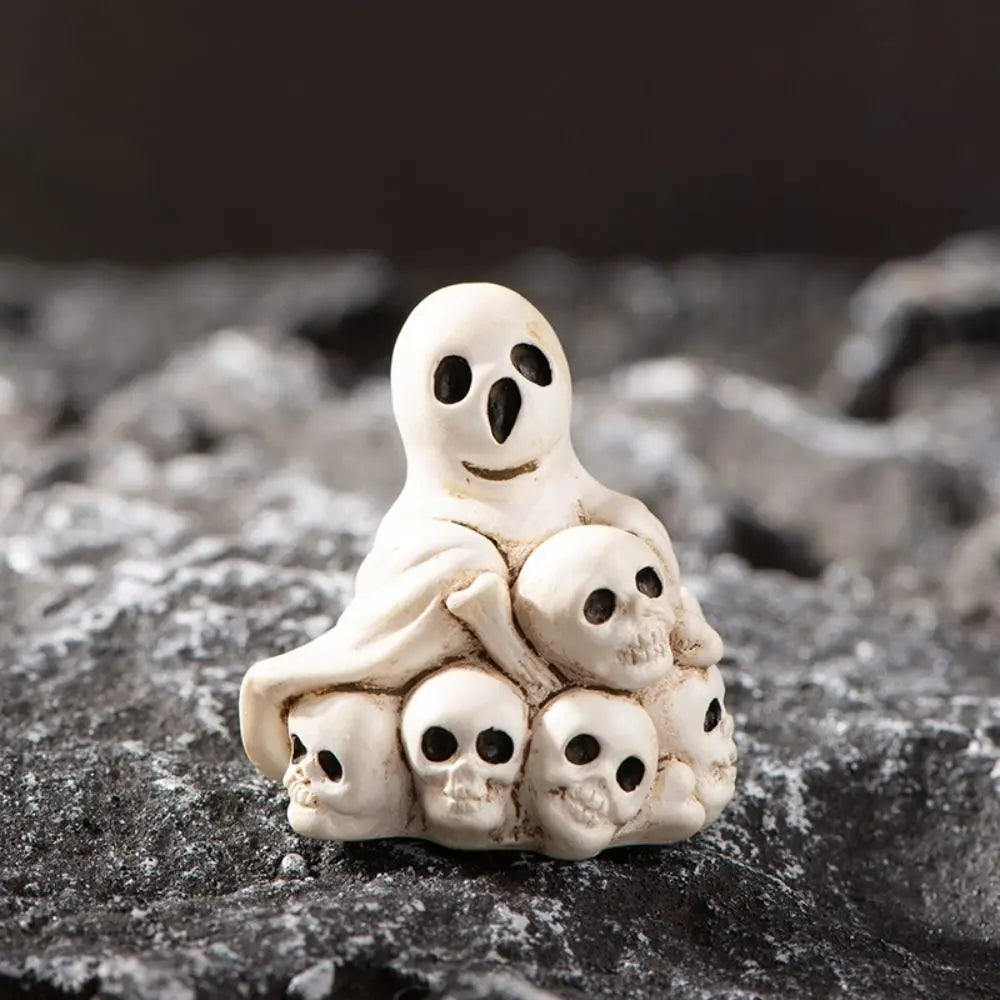 Figuritas de Halloween – Calabaza, Esqueleto y Fantasma en Resina | Miniaturas Decorativas para Fiesta y Hogar