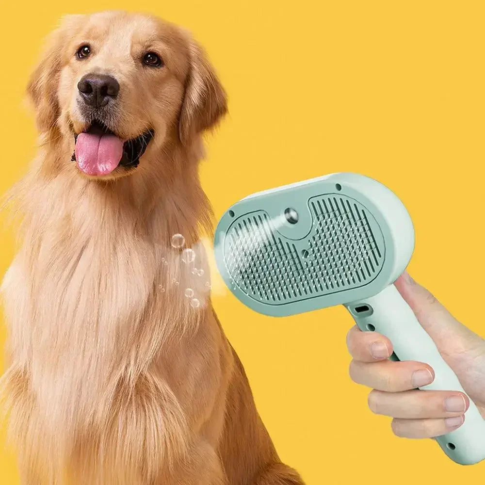 Peine con Spray de Vapor para Mascotas – Removedor de Pelo y Humidificador para Gatos y Perros
