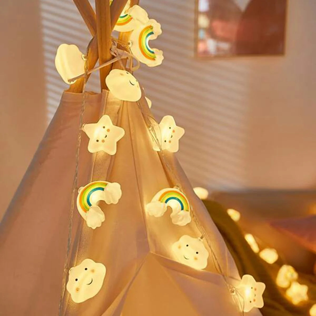 🌈✨ Luces LED Decorativas Arcoíris, Estrella y Nube – 1 Pack