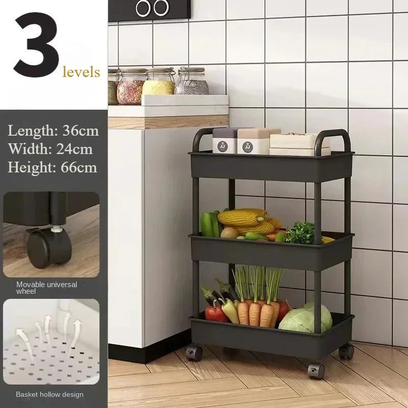 Carrito de Almacenamiento Multiusos 5 Niveles con Ruedas – Organizador para Cocina, Baño y Hogar