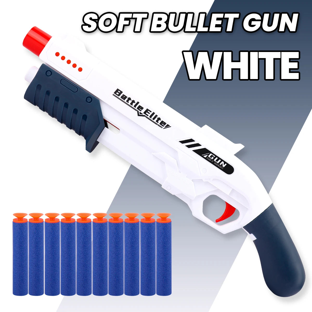 Pistola de Dardos de Espuma para Niños – Blaster Manual Seguro con Munición Suave y Colores Variados