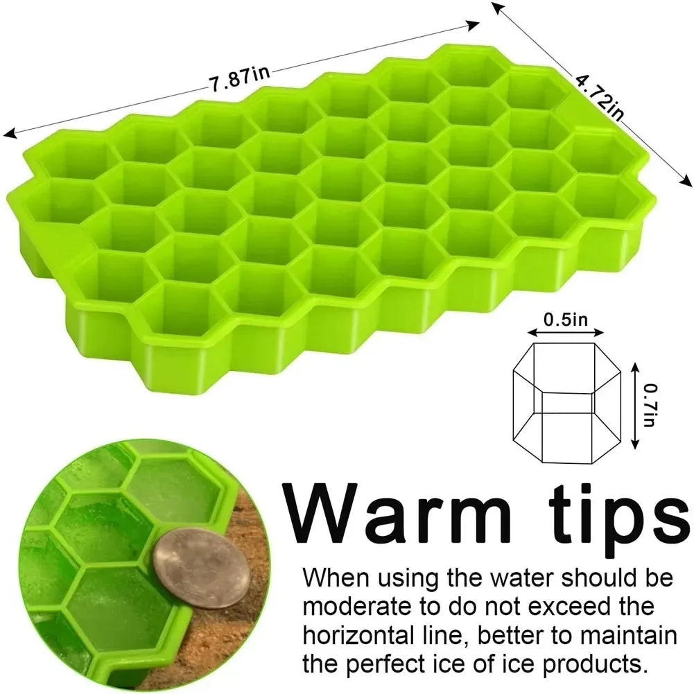 Molde de Silicona Reutilizable 37 Cavidades – Bandeja para Cubos de Hielo, Helados y Paletas DIY