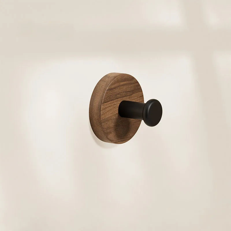 Gancho de Madera Autoadhesivo – Moderno, Minimalista, Ideal para Ropa, Toallas, Bolsas y Llaves