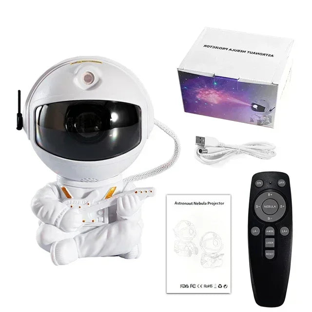 Lámpara Proyector Astronauta Galaxia – Luz Nocturna LED con Nebulosa y Estrellas para Dormitorio o Regalo Infantil