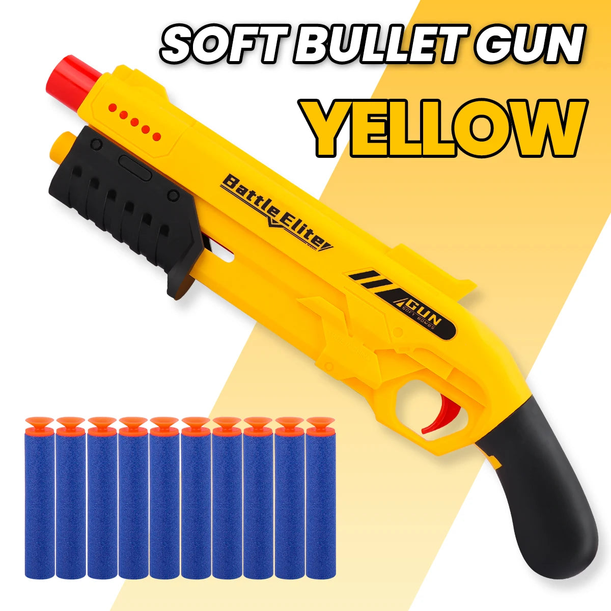 Pistola de Dardos de Espuma para Niños – Blaster Manual Seguro con Munición Suave y Colores Variados