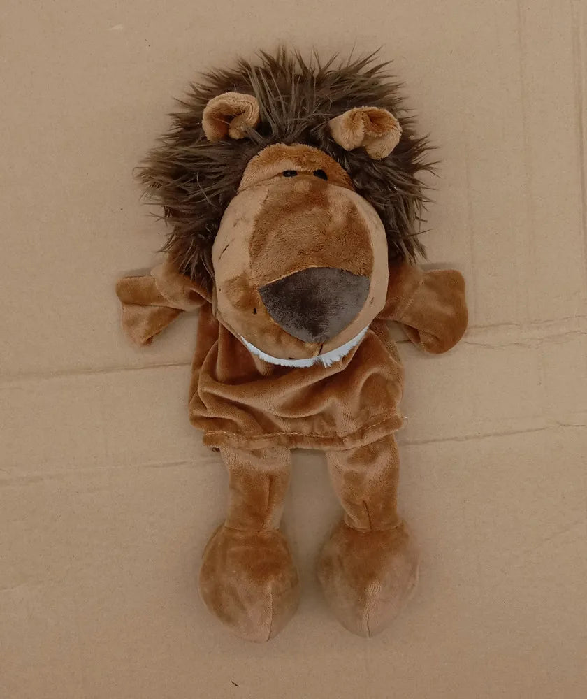 Marioneta de Peluche 35cm – Juguete de Mano de León, Elefante y Cerdito – Juego Padre-Hijo, Regalo de Cumpleaños para Niños
