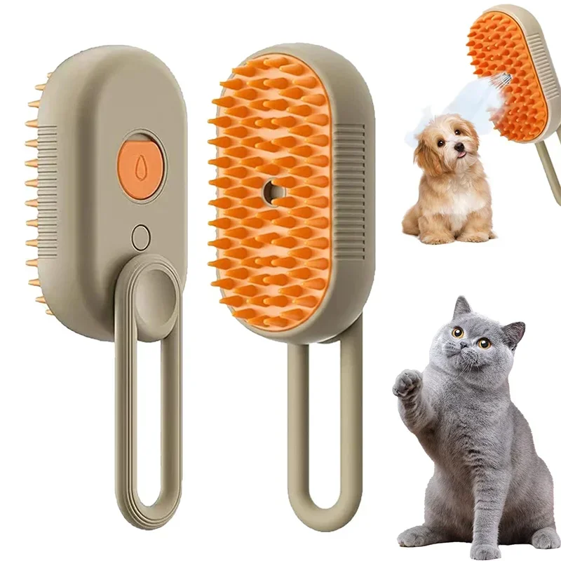 Peine con Spray de Vapor para Mascotas – Removedor de Pelo y Humidificador para Gatos y Perros