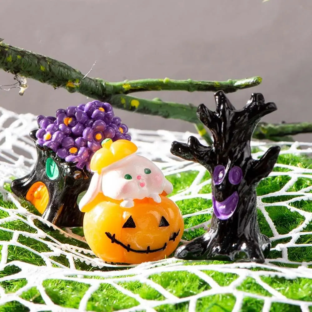 Figuritas de Halloween – Calabaza, Esqueleto y Fantasma en Resina | Miniaturas Decorativas para Fiesta y Hogar