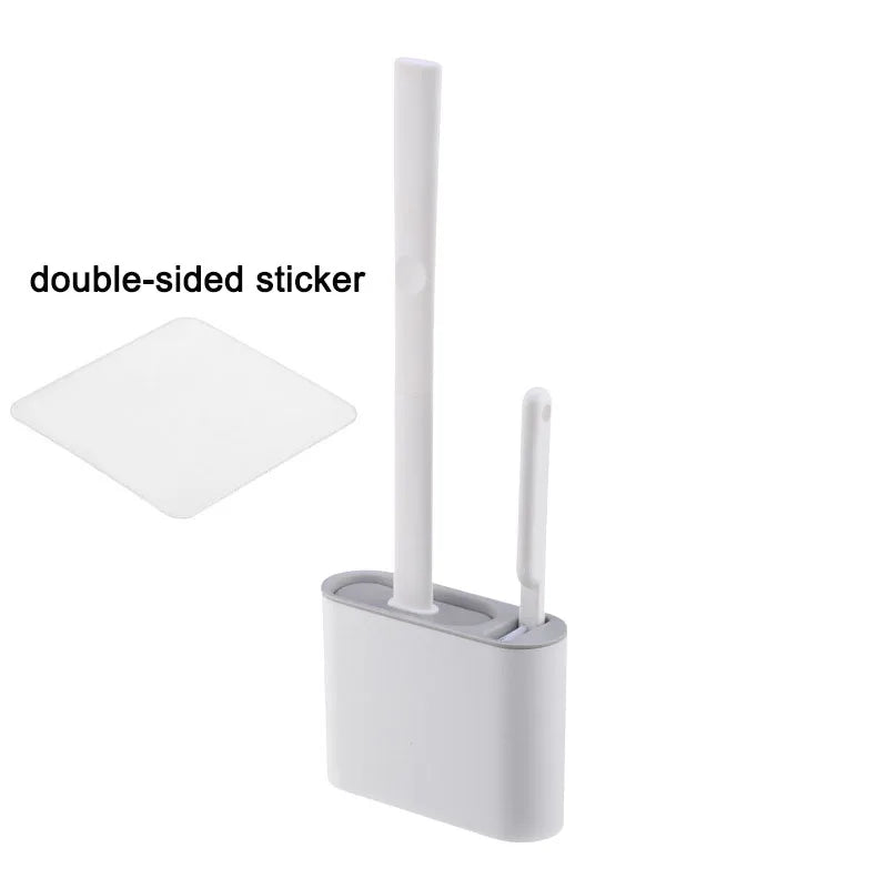 Cepillo de Baño Colgante con Soporte – Cerdas Suaves de Silicona y Mango Largo Antideslizante