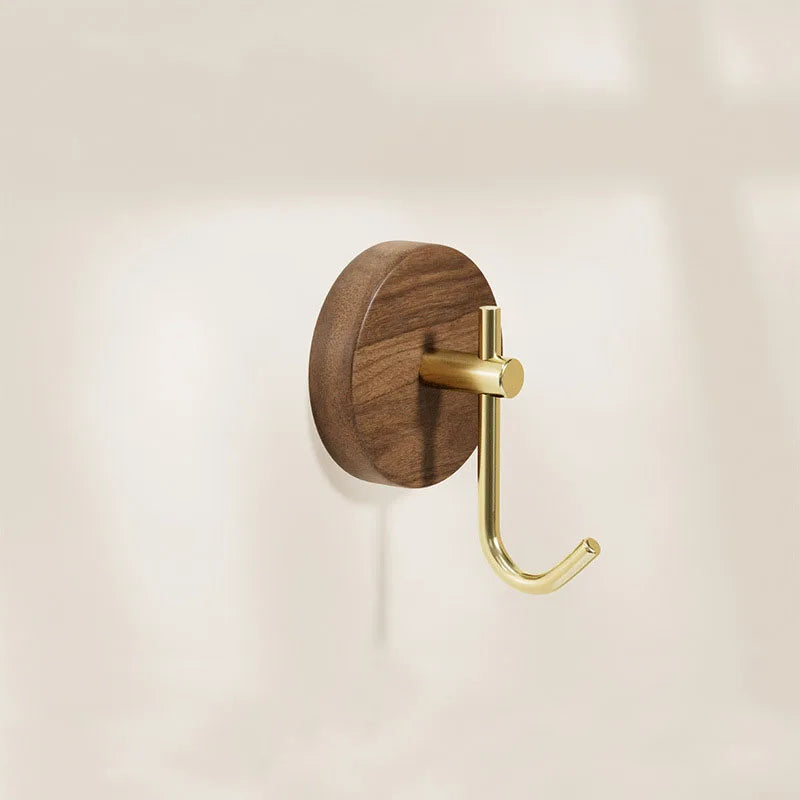 Gancho de Madera Autoadhesivo – Moderno, Minimalista, Ideal para Ropa, Toallas, Bolsas y Llaves