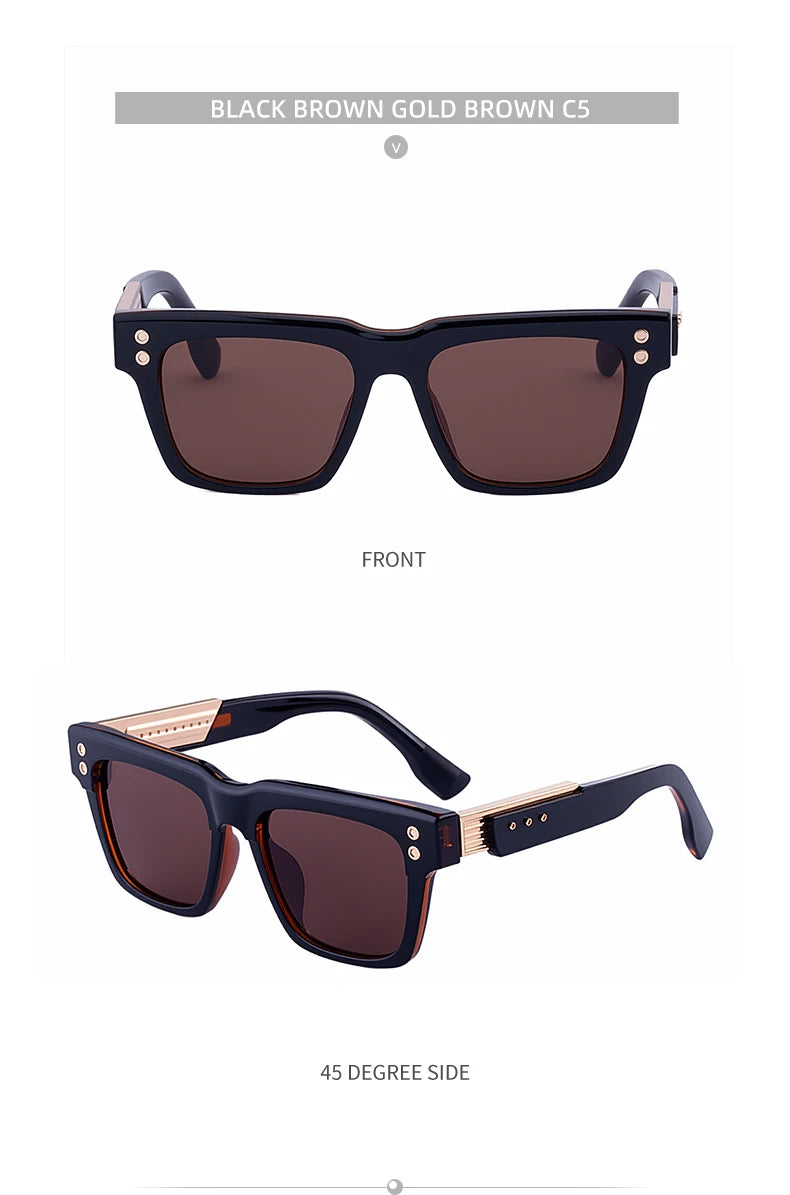 Gafas Polarizadas Clásicas Cuadradas Punk 2025 – UV400 Lentes Vintage Steampunk para Hombre