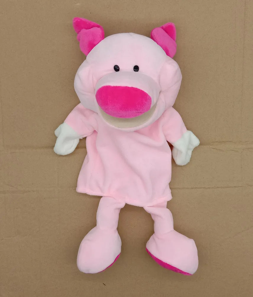 Marioneta de Peluche 35cm – Juguete de Mano de León, Elefante y Cerdito – Juego Padre-Hijo, Regalo de Cumpleaños para Niños