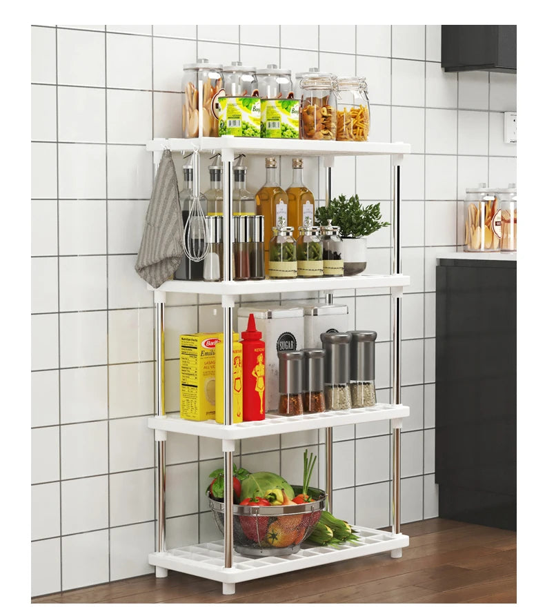 Estante Multifuncional de 4 Niveles – Organizador de Piso para Baño, Cocina y Sala