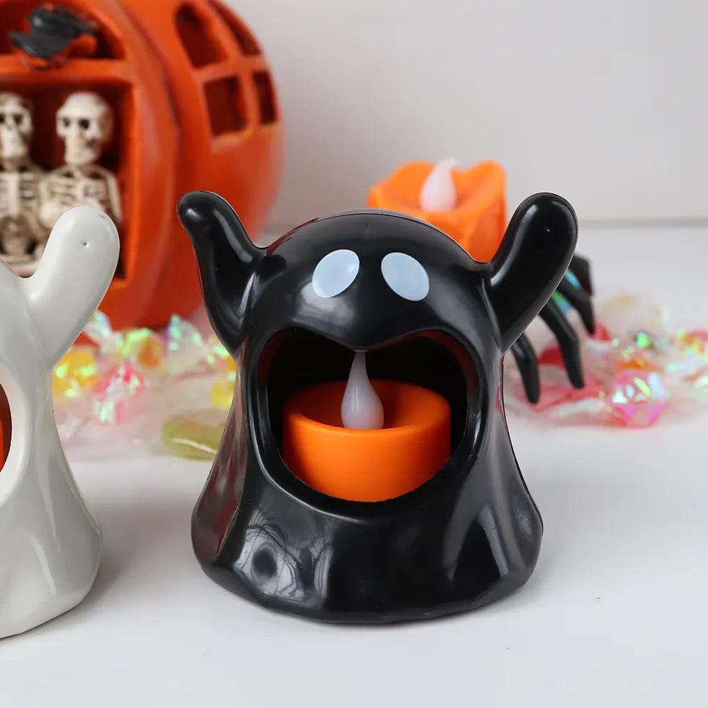 👻 LED Vela Electrónica – Fantasma Kawaii de Halloween