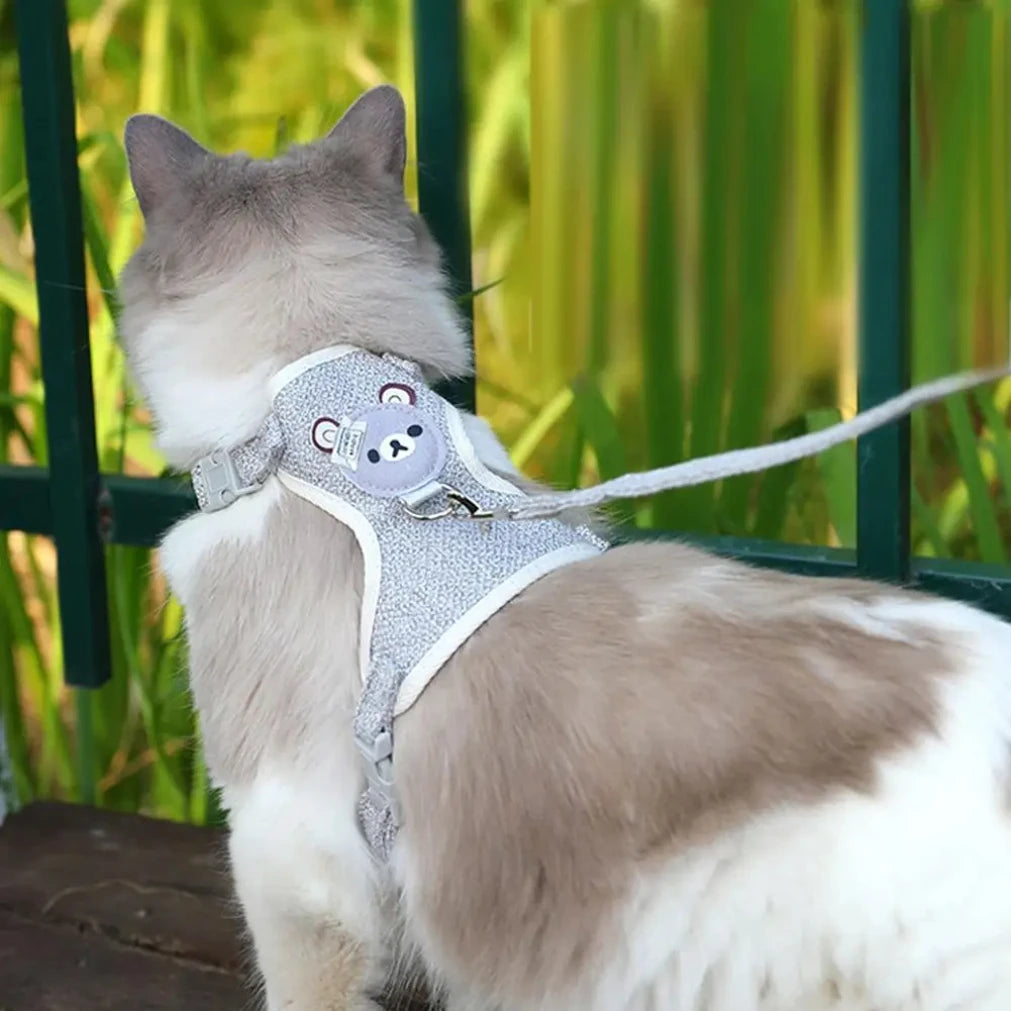 🐾 Arnés Tipo Camiseta con Correa Ajustable para Perros y Gatos