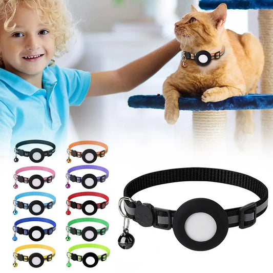 🐾 Collar Reflectante para Gatos con Soporte para Airtag – Antipérdida y Ajustable