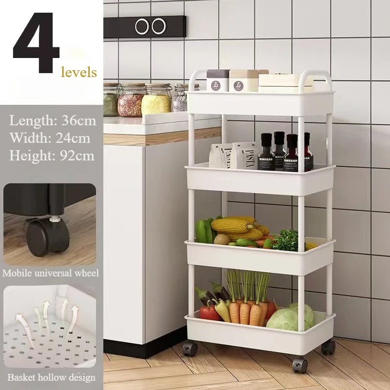 Carrito de Almacenamiento Multiusos 5 Niveles con Ruedas – Organizador para Cocina, Baño y Hogar